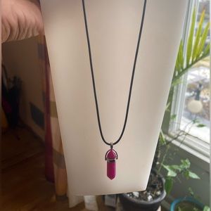 Hot Pink Resin Necklace
